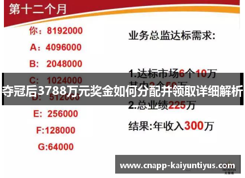夺冠后3788万元奖金如何分配并领取详细解析