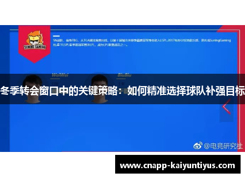 冬季转会窗口中的关键策略：如何精准选择球队补强目标